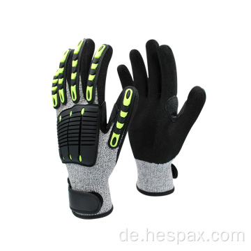 Hespax Impact Resistant TPR Mechanic Sicherheitsarbeit Handschuhe